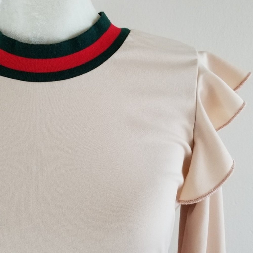 Handmade Ruffle-Shoulder Jumpsuit - Picture 5 of 7